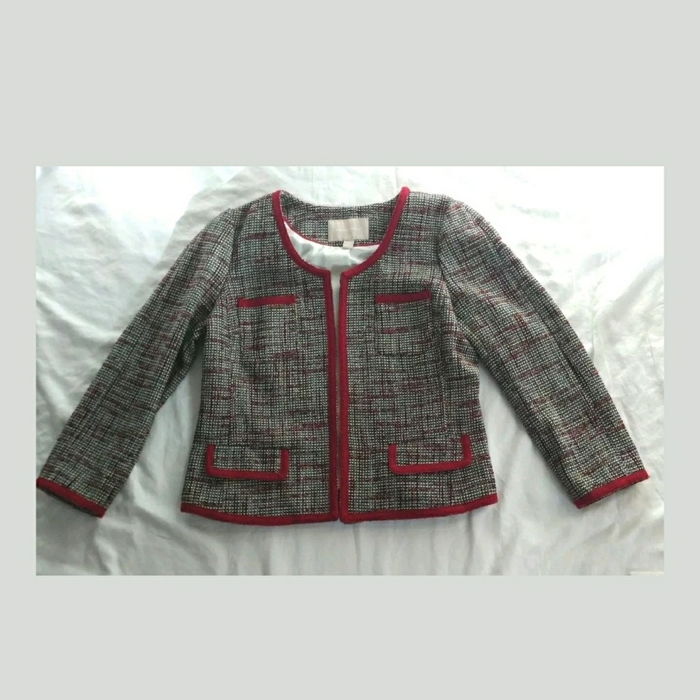 BR Womens Open Front Tweed Blazer Jacket